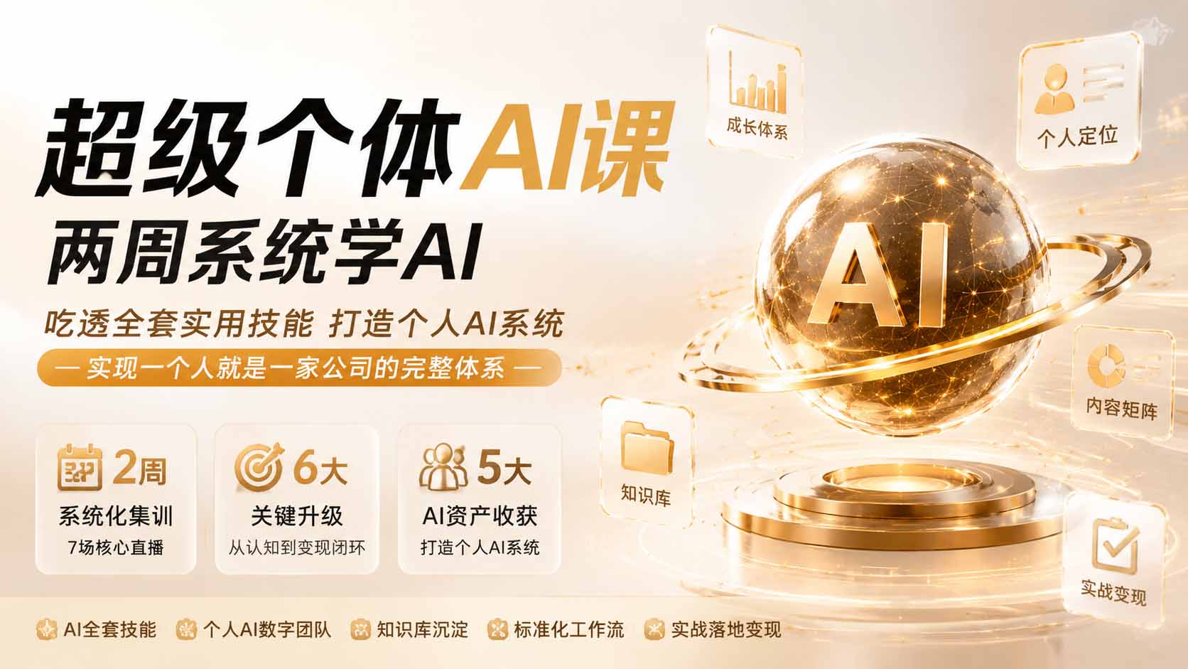 超级个体AI课 两周系统学AI；吃透全套实用技能打造个人AI系统，实现一个人就是一家公司的完整体系(更新0823-知识星球
