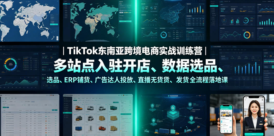 TikTok东南亚跨境电商实战训练营｜多站点入驻开店、数据选品、ERP铺货、广告达人投放、直播无货源发货全流程落地课-知识星球