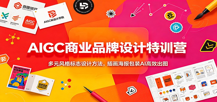 AIGC商业品牌设计特训营：多元风格标志设计方法，插画海报包装AI高效出图-知识星球