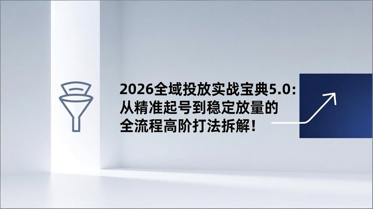 2026全域投放实战宝典5.0：从精准起号到稳定放量的全流程高阶打法拆解！-知识星球