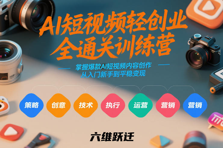 AI短视频轻创业全通关训练营，掌握爆款AI短视频内容创作，从入门新手到平稳变现的六维跃迁-知识星球