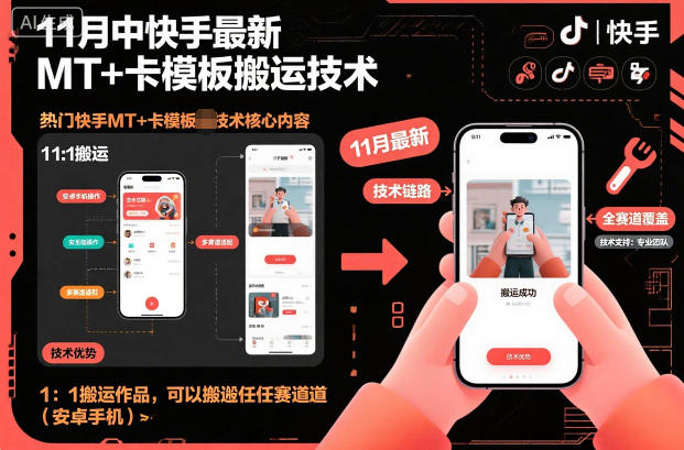 11月中快手最新MT+卡模板搬运技术，1：1搬运作品，可以搬运任何赛道(安卓手机)-知识星球