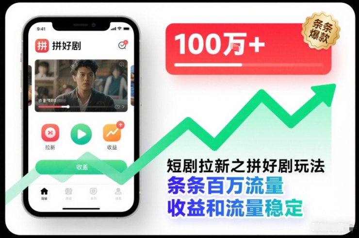 短剧拉新之拼好剧玩法，条条百万流量，收益和流量稳定-知识星球