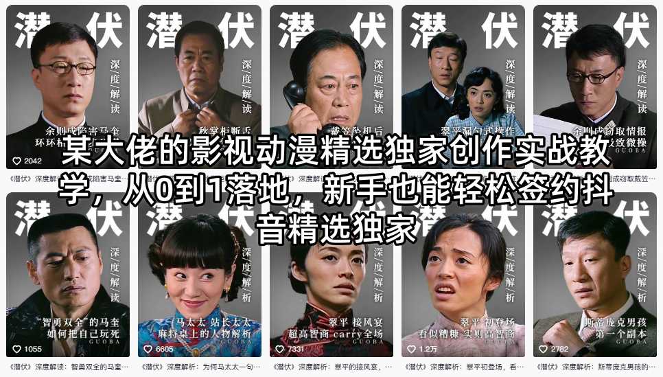 某大佬的影视动漫精选独家创作实战教学，从0到1落地，新手也能轻松签约抖音精选独家-知识星球
