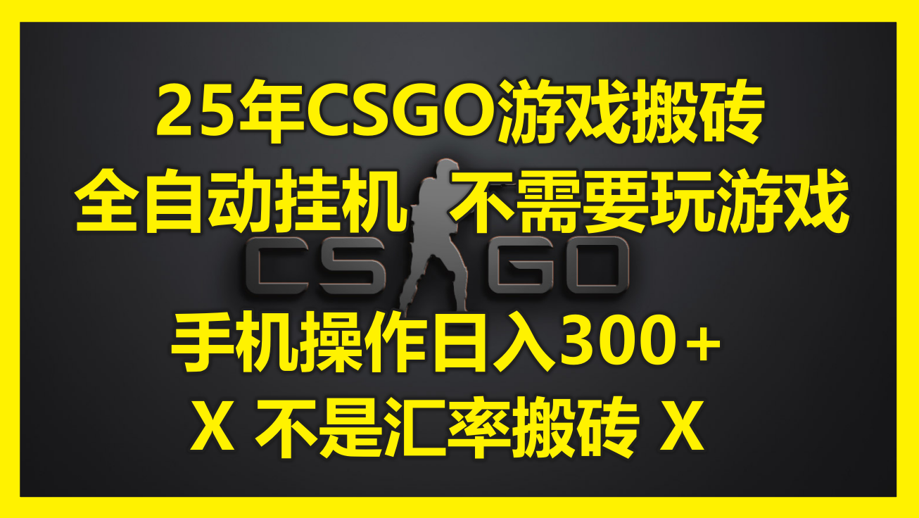 25年CSGO游戏搬砖，全自动挂机，不需要玩游戏，手机操作日入300+。(不...-知识星球