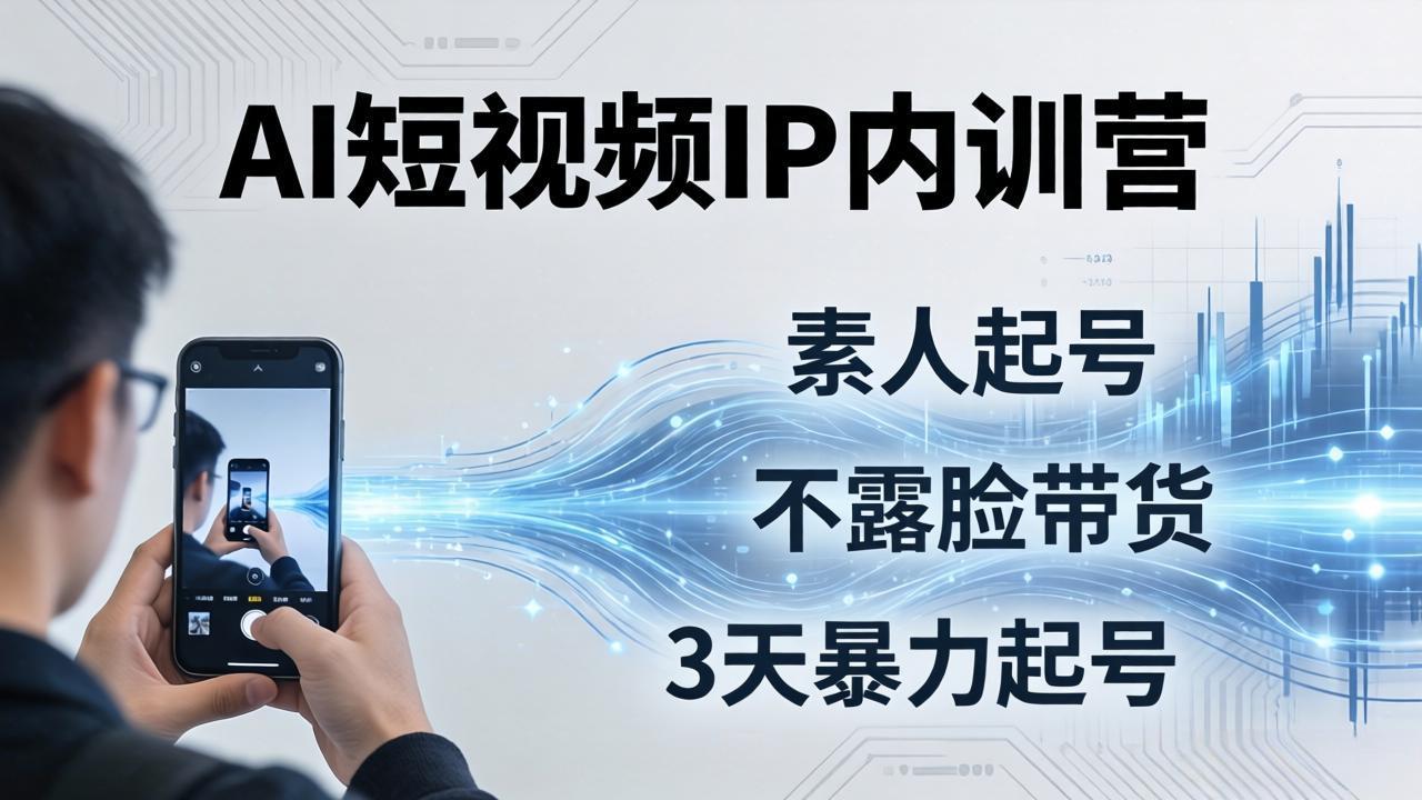 2026AI短视频IP内训营：从素人起号到不露脸带货，3天暴力起号全流程拆解-知识星球