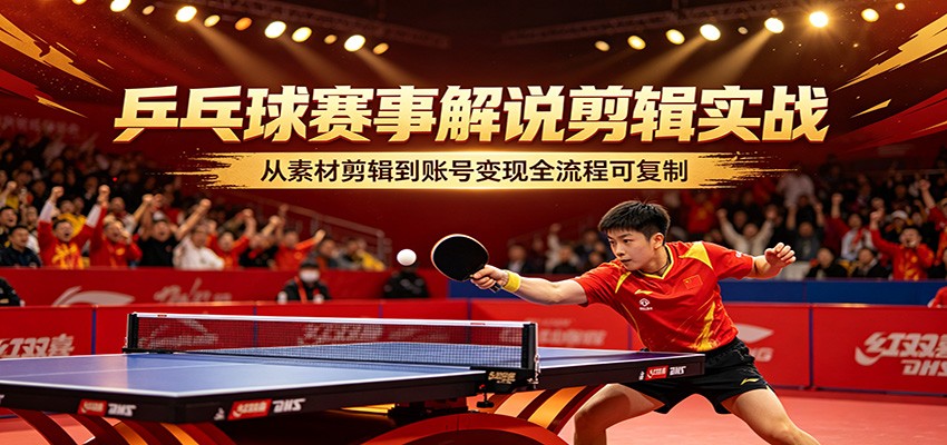 乒乓球赛事解说剪辑实战，从素材剪辑到账号变现全流程可复制-知识星球