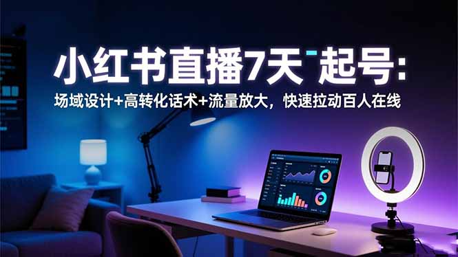 小红书直播7天起号：场域设计+高转化话术+流量放大，快速拉动百人在线-知识星球