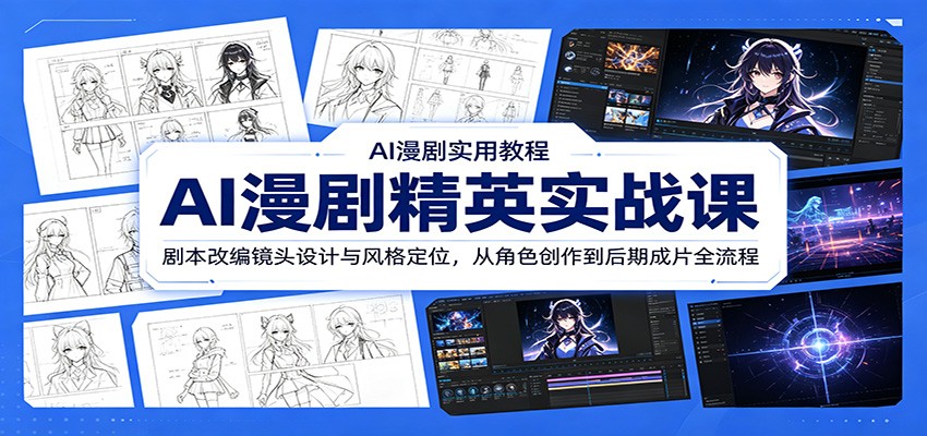 AI漫剧精英实战课：剧本改编镜头设计与风格定位，从角色创作到后期成片全流程-知识星球