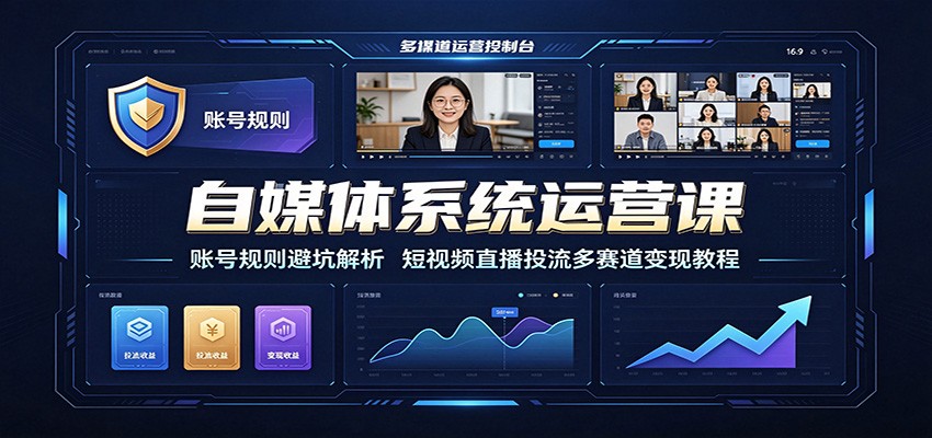 自媒体系统运营课：账号规则避坑解析，短视频直播投流多赛道变现教程-知识星球
