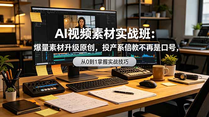 AI视频素材实战班：爆量素材升级原创，投产翻倍不再是口号，0-1系统教学实战落地-知识星球