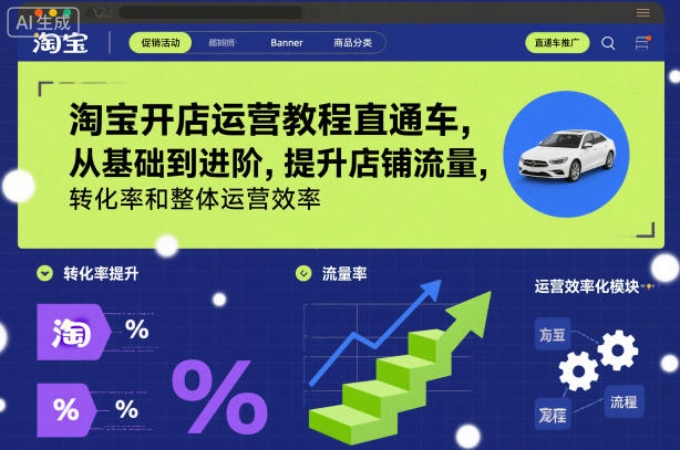 淘宝开店运营教程直通车，从基础到进阶，提升店铺流量，转化率和整体运营效率(更新26年3月24日)-知识星球
