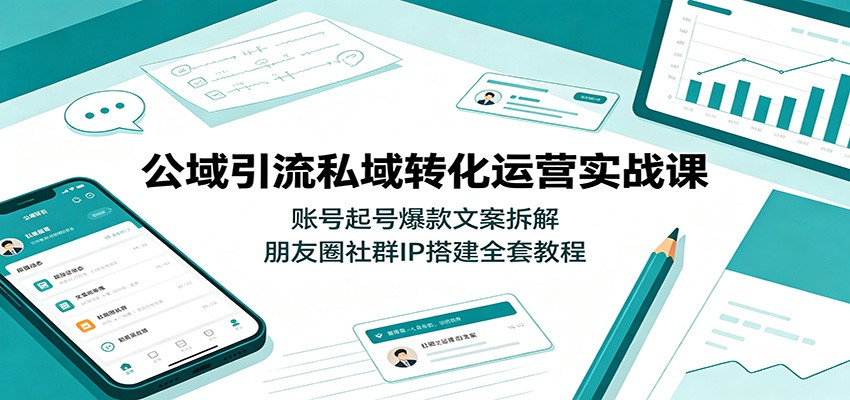 公域引流私域转化运营实战课：账号起号爆款文案拆解，朋友圈社群IP搭建全套教程-知识星球