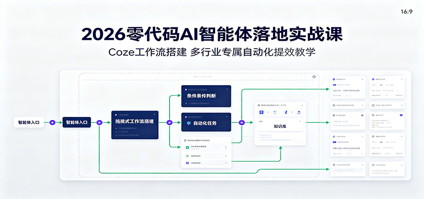 2026零代码AI智能体落地实战课：Coze工作流搭建，多行业专属自动化提效教学-知识星球