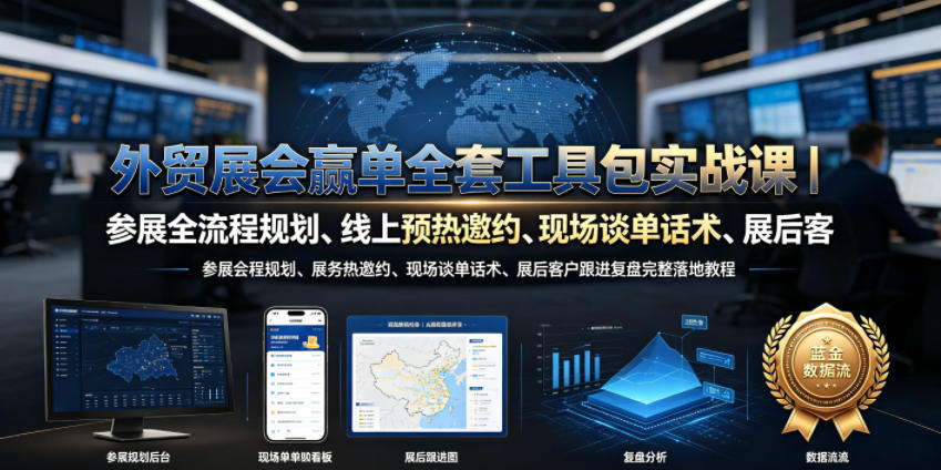 外贸展会赢单全套工具包实战课｜参展全流程规划、线上预热邀约、现场谈单话术、展后客户跟进复盘完整落地教程-知识星球
