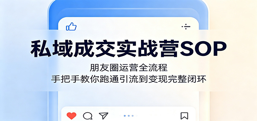 私域成交实战营SOP:朋友圈运营全流程,手把手教你跑通引流到变现完整闭环-知识星球