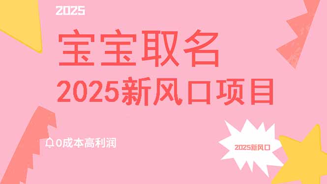 2025新风口项目宝宝取名，0成本高利润，附保姆级教程，月入过万不是梦-小禾网创