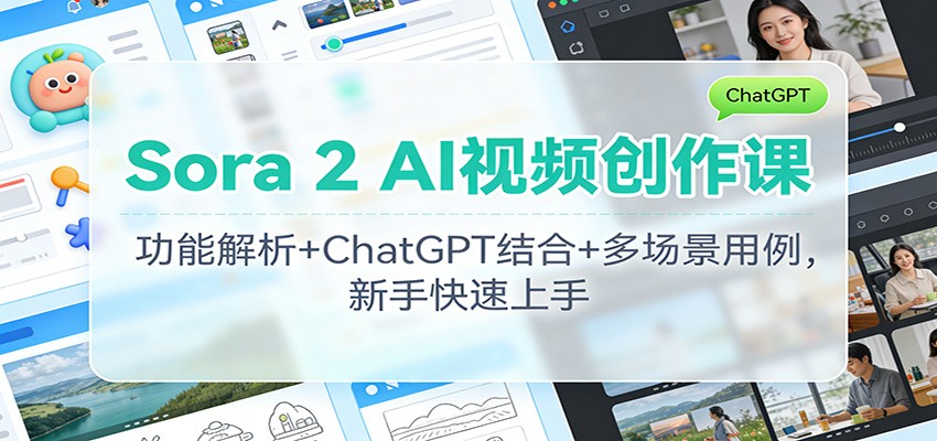 Sora 2 AI视频创作课：功能解析+ChatGPT结合+多场景用例，新手快速上手-知识星球