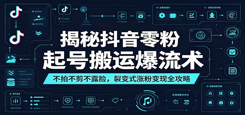 揭秘抖音零粉起号搬运爆流术：不拍不剪不露脸，裂变式涨粉变现全攻略-知识星球