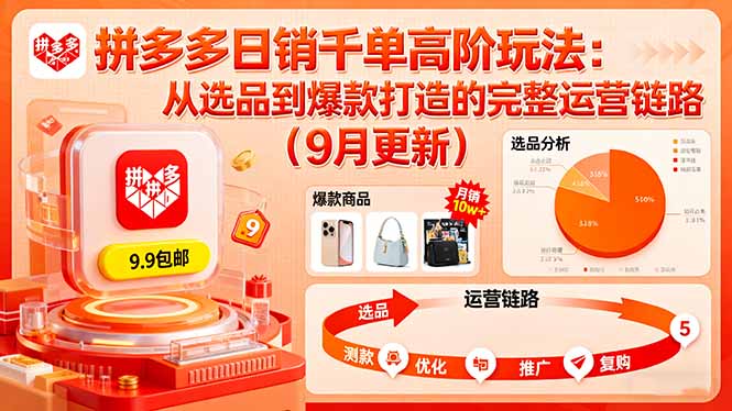 拼多多日销千单高阶玩法：从选品到爆款打造的完整运营链路(9月更新-知识星球