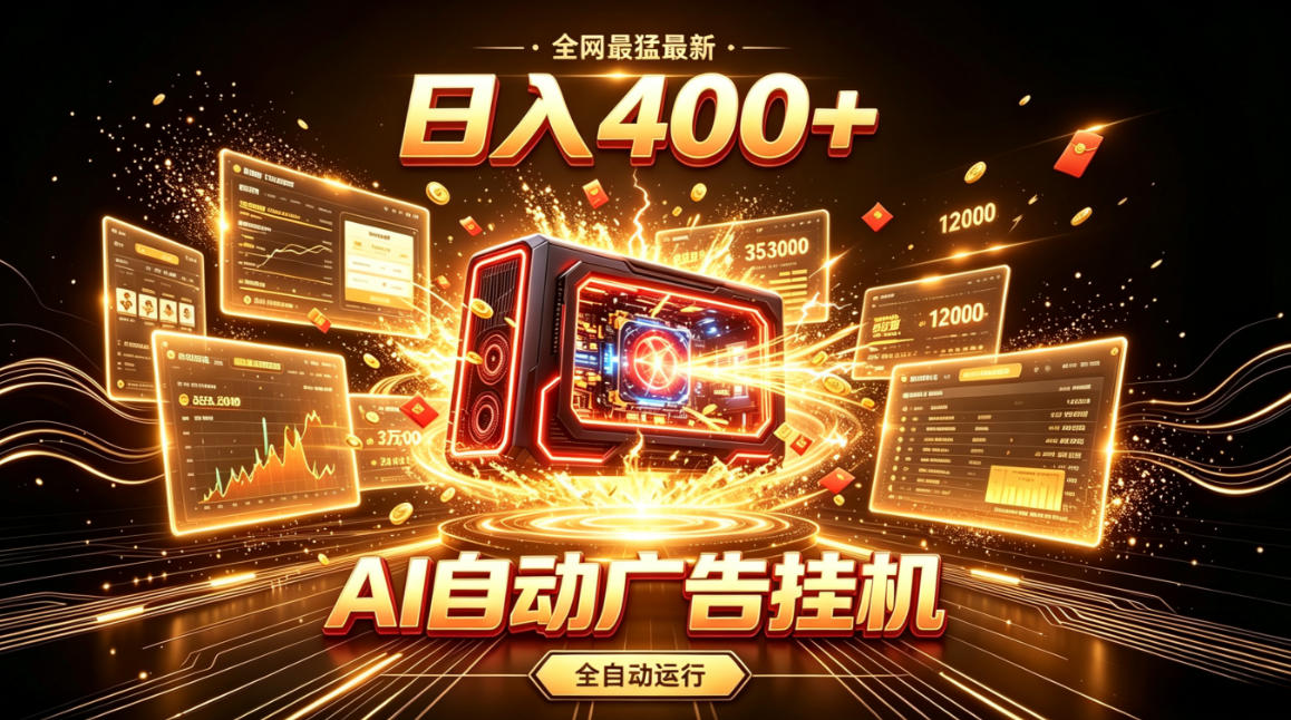 全网最猛最新的AI自动广告挂G，狠收益日入400+，真正做到躺賺式变现【揭秘】-知识星球