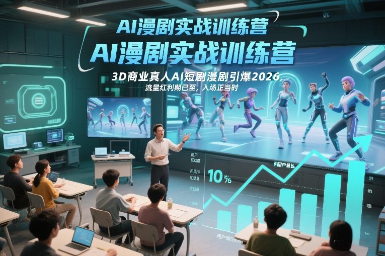 AI漫剧实战训练营,3D商业真人AI短剧漫剧引爆2026,流量红利期已至,入场正当时-知识星球