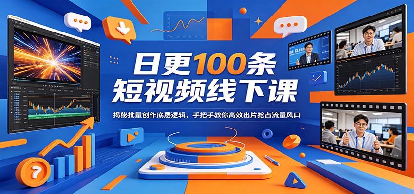 日更100条短视频线下课：揭秘批量创作底层逻辑，手把手教你高效出片抢占流量风口-知识星球