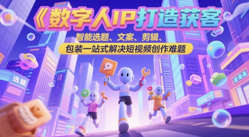 数字人IP打造获客变现实操课，智能选题、文案、剪辑、包装一站式解决短视频创作难题-知识星球