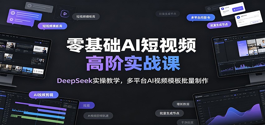 零基础AI短视频高阶实战课：DeepSeek实操教学，多平台AI视频模板批量制作-知识星球