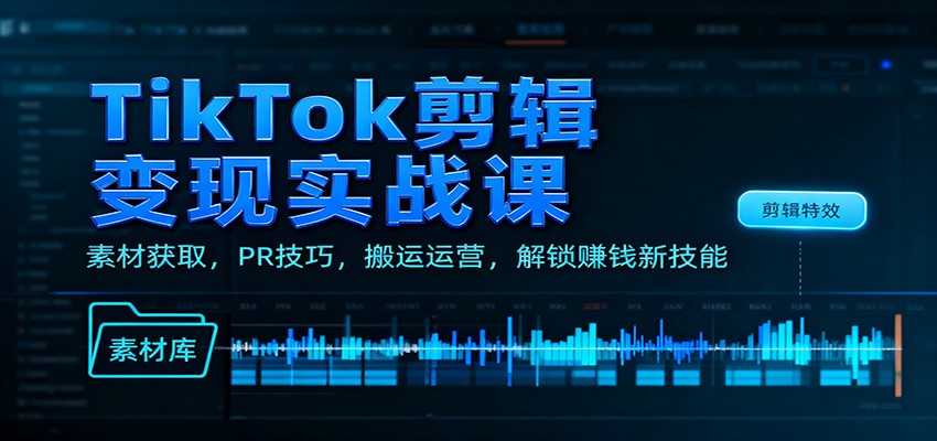 TikTok剪辑变现实战课：素材获取，PR技巧，搬运运营，解锁赚钱新技能-知识星球