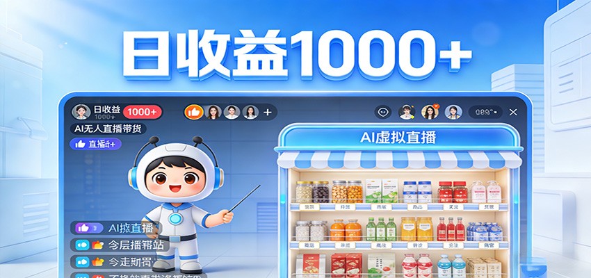不用露脸不用说话，24小时自动卖货赚钱，全天自动直播，收益看得见-知识星球