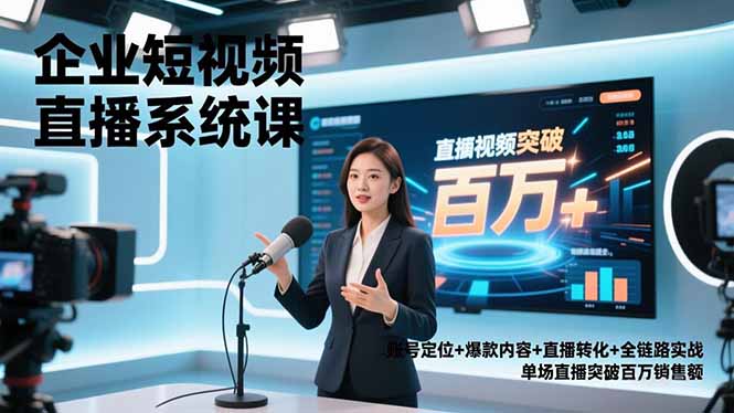 企业短视频直播系统课,账号定位+爆款内容+直播转化+全链路实战,单场直播突破百万销售额-知识星球