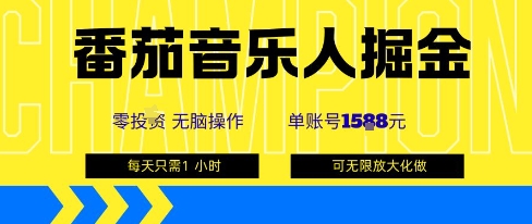 番茄音乐人掘金，单账号最高可撸1k+，可无限矩阵去做，零投入-知识星球