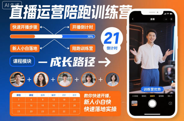 直播运营陪跑训练营，教你快速开播，新人小白快速落地实操-知识星球