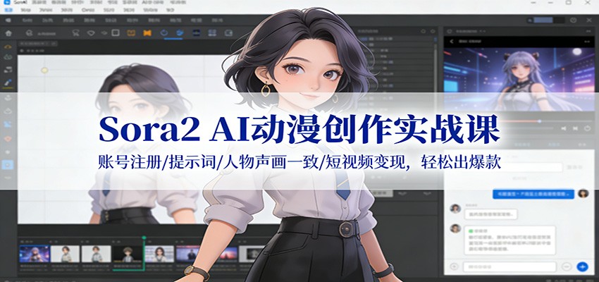 Sora2 AI动漫创作实战课：账号注册/提示词/人物声画一致/短视频变现，轻松出爆款-知识星球