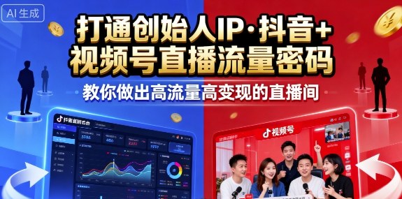25年直播9-10两期线下课，打通创始人IP，抖音+视频号直播流量密码，教你做出高流量高变现的直播间-知识星球