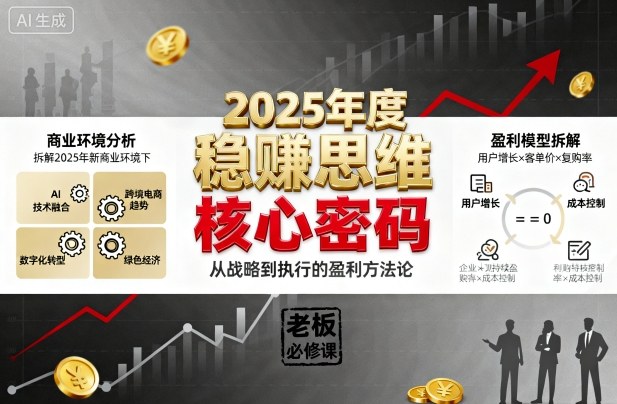 2025年度稳賺思维老板创业营，拆解2025年新商业环境下，企业实现持续盈利的核心密码-知识星球