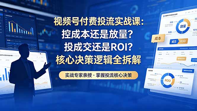 视频号付费投流实战课-5月：控成本还是放量？投成交还是ROI？核心决策逻辑全拆解-知识星球