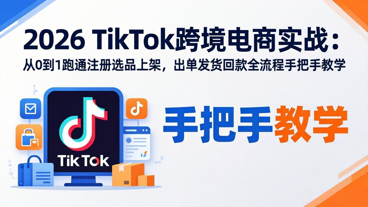 2026TikTok跨境电商实战：从0到1跑通注册选品上架，出单发货回款全流程手把手教学-知识星球