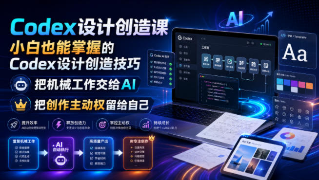 Codex设计创造课，小白也能掌握的Codex设计创造技巧，把机械工作交给AI，把创作主动权留给自己-知识星球