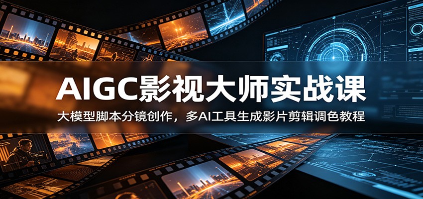 AIGC影视大师实战课：大模型脚本分镜创作，多AI工具生成影片剪辑调色教程-知识星球