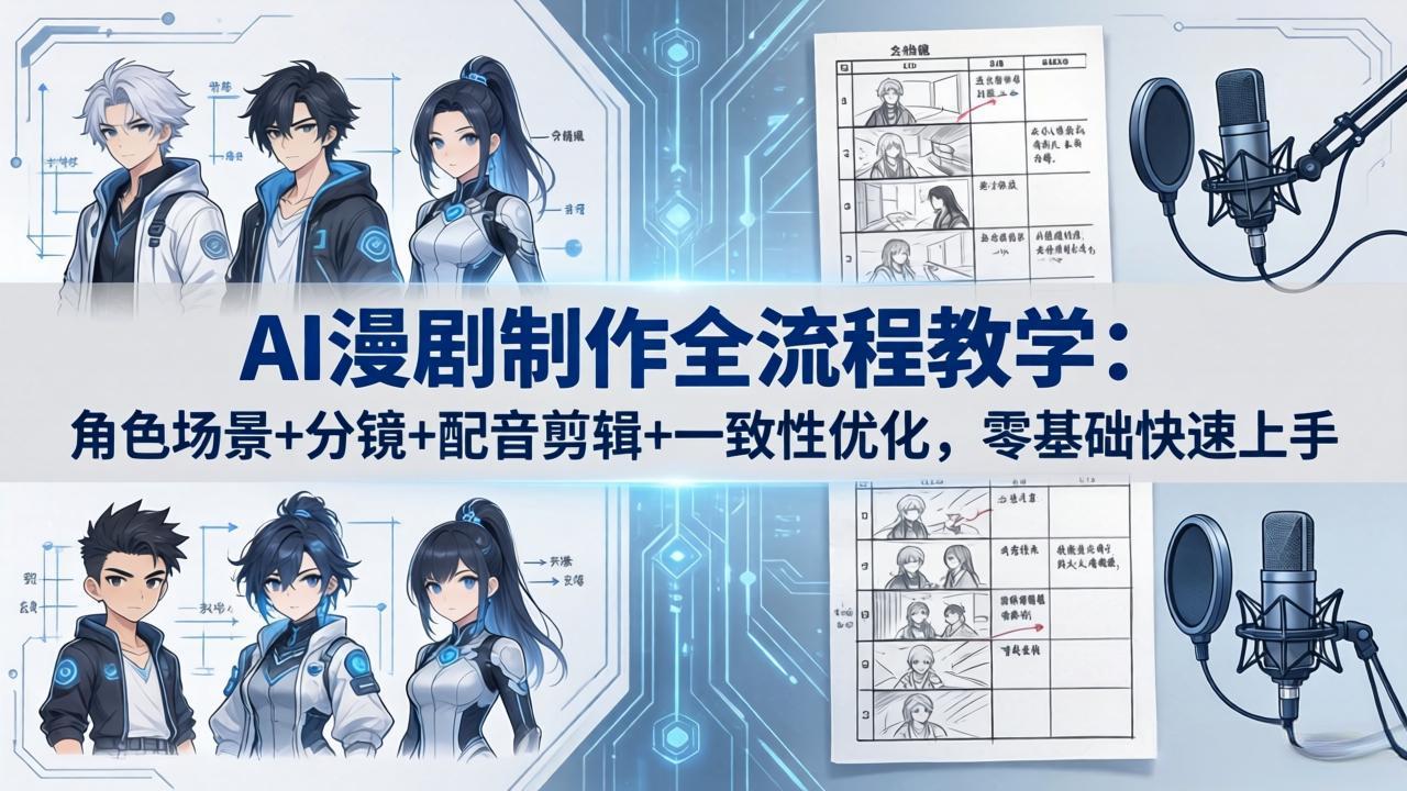 AI漫剧制作全流程教学：角色场景+分镜+配音剪辑+一致性优化，零基础快速上手-知识星球