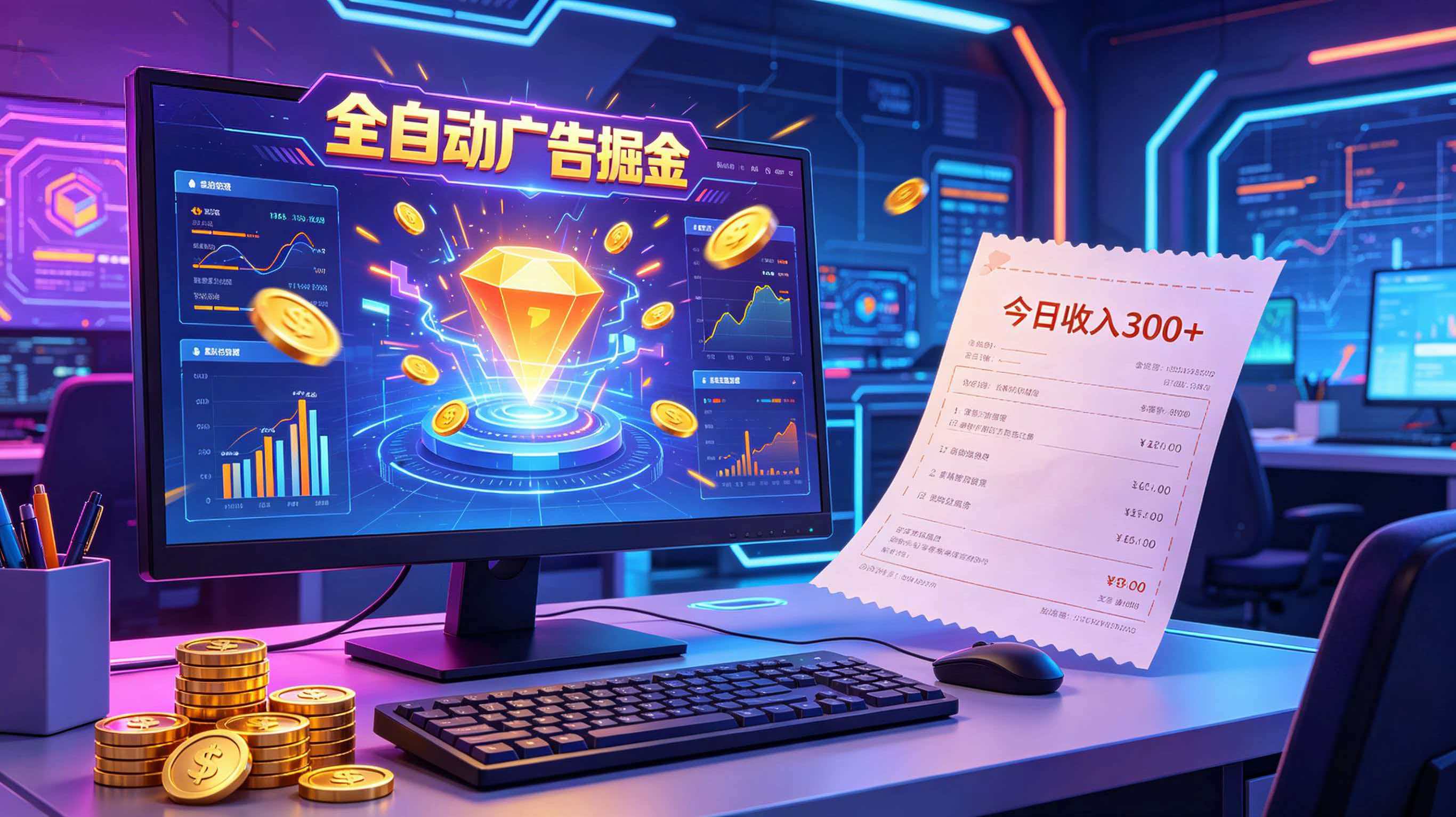 全自动广告掘金，日入300+。全程Ai自动化运行，解放双手，时间自由。收益稳定-知识星球