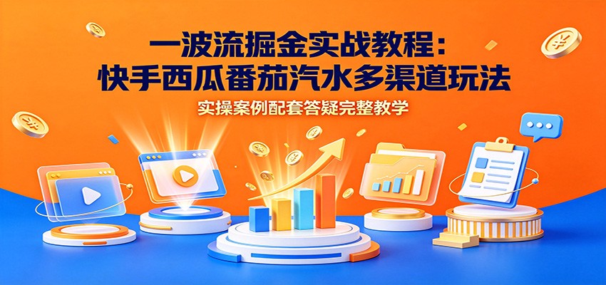 一波流掘金实战教程：快手西瓜番茄汽水多渠道玩法，实操案例配套答疑完整教学-知识星球