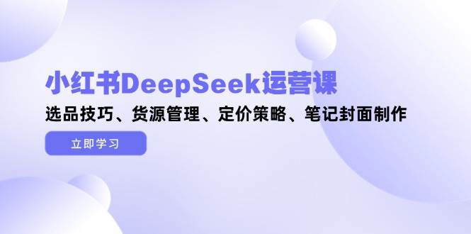 小红书DeepSeek运营课，选品技巧、货源管理、定价策略、笔记封面制作-知识星球