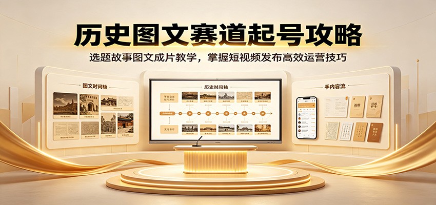 历史图文赛道起号攻略：选题故事图文成片教学，掌握短视频发布高效运营技巧-知识星球