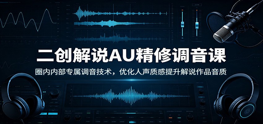 二创解说AU精修调音课：圈内内部专属调音技术，优化人声质感提升解说作品音质-知识星球