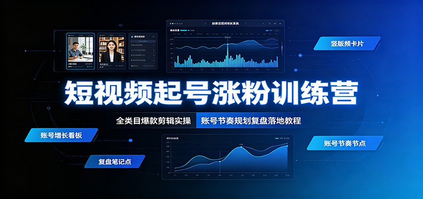 短视频起号涨粉训练营：全类目爆款剪辑实操，账号节奏规划复盘落地教程-知识星球
