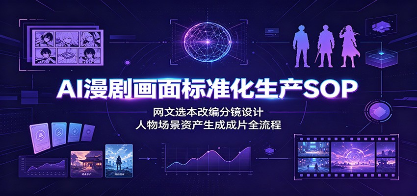 AI漫剧画面标准化生产SOP：网文选本改编分镜设计，人物场景资产生成成片全流程-知识星球