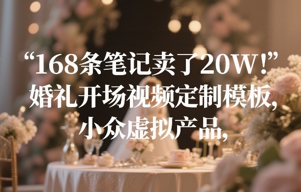 168条笔记卖了20W！婚礼开场视频定制模板，小众虚拟产品-知识星球